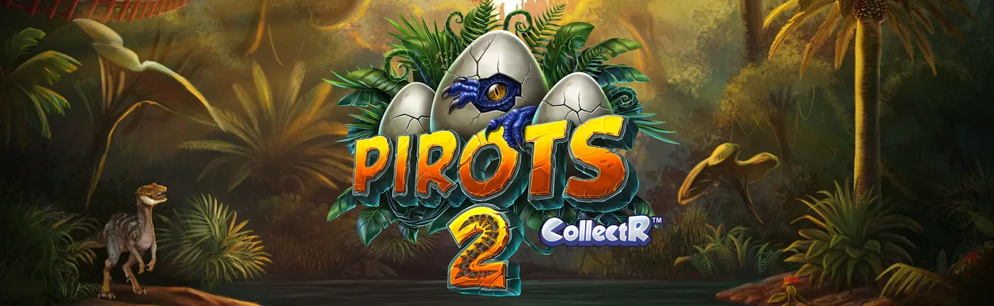 Pirots 2 kampanjbanner med dinosaurier och fÄglar