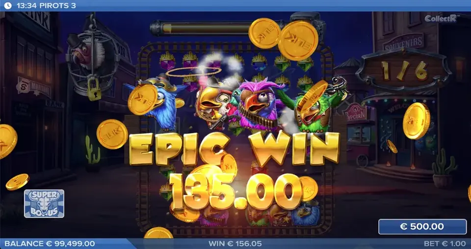 Pirots 3 episk vinst-skÀrm med maximal vinsteffekt